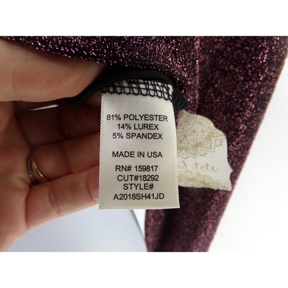 NWT!  Women's Sparkly Pink and Black NASHVILLE Top by altar'd state, Sz: XS - Picture 4 of 10